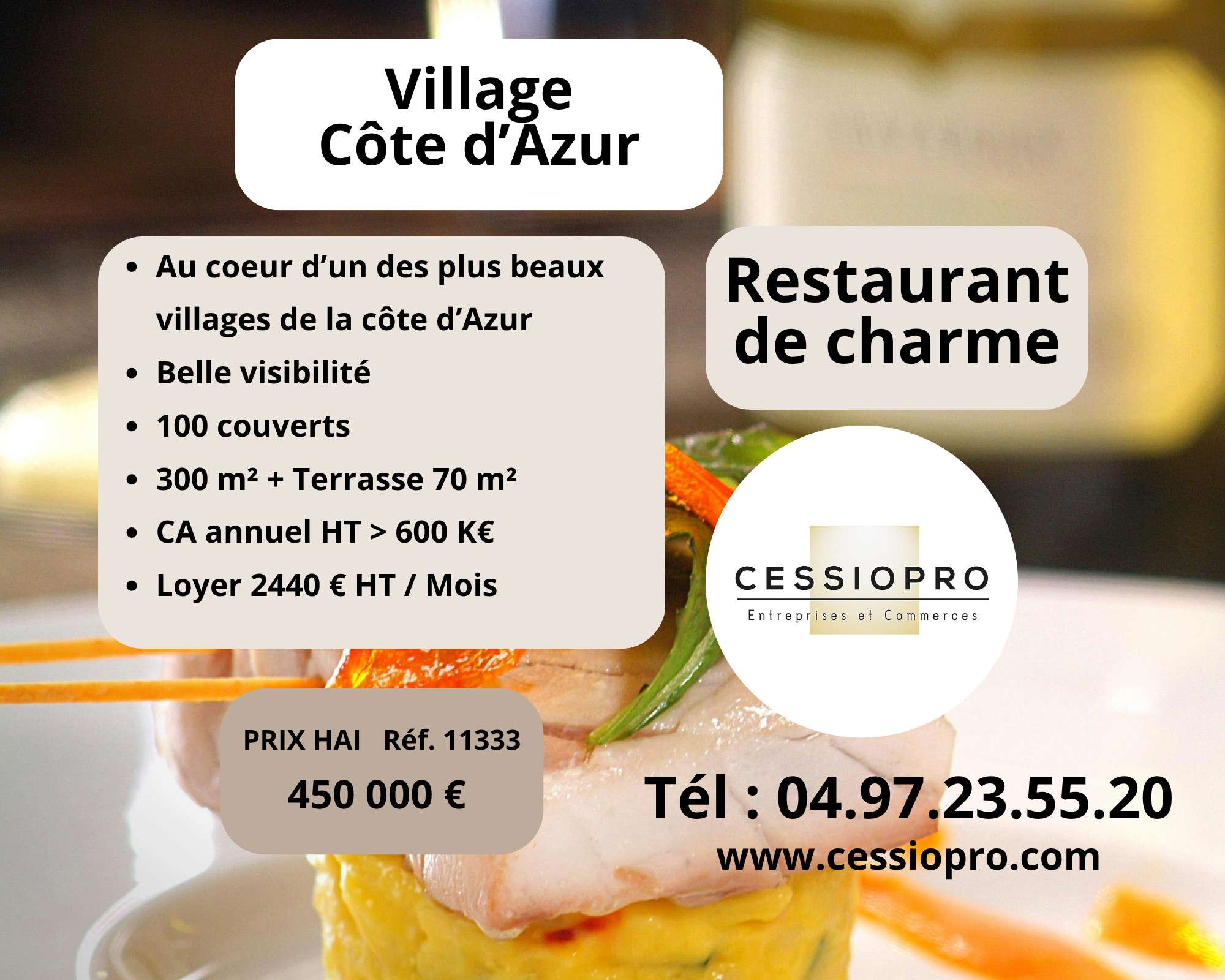 AV restaurant terrasse dans un écrin de verdure 83