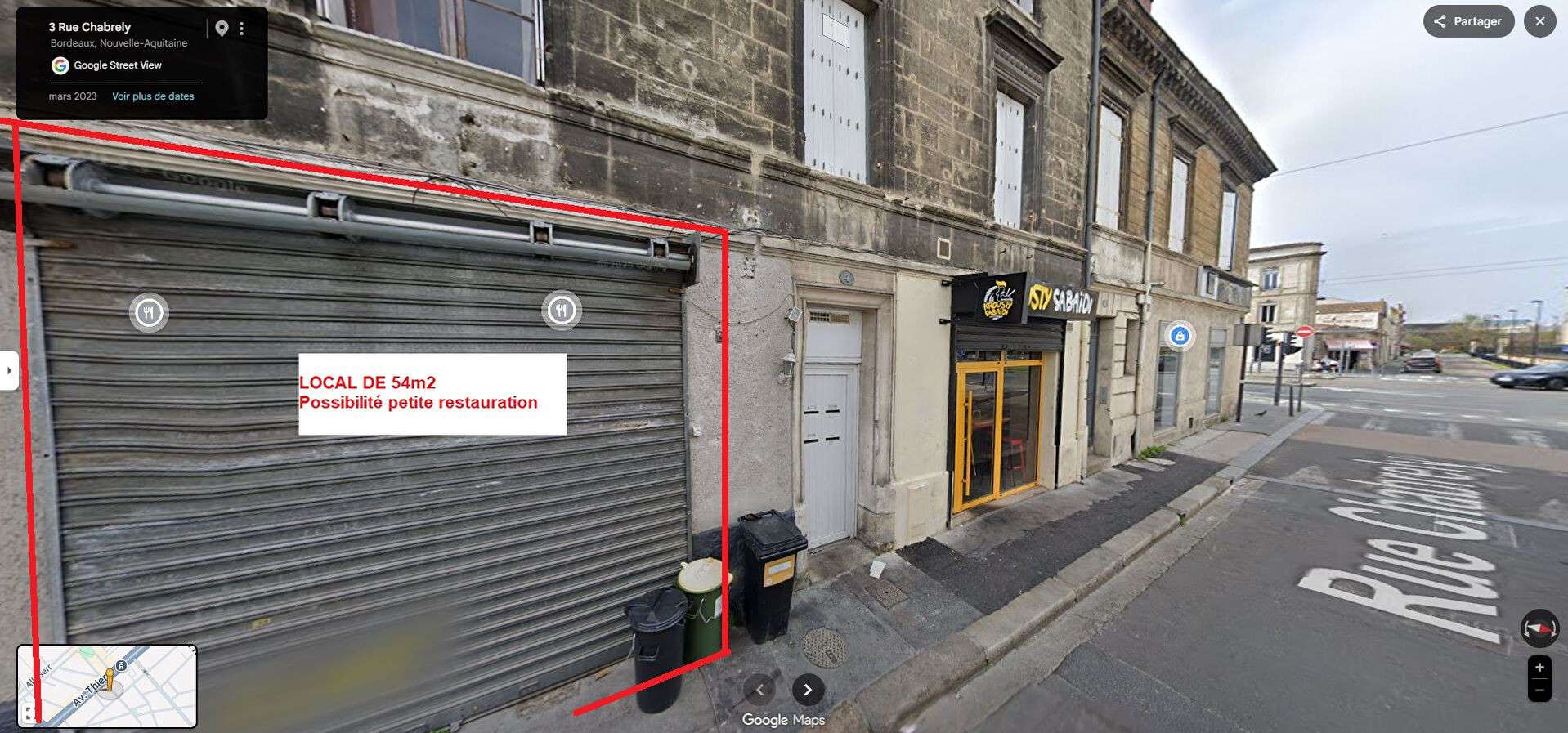 A louer local commercial 55m² Bordeaux Rive droite