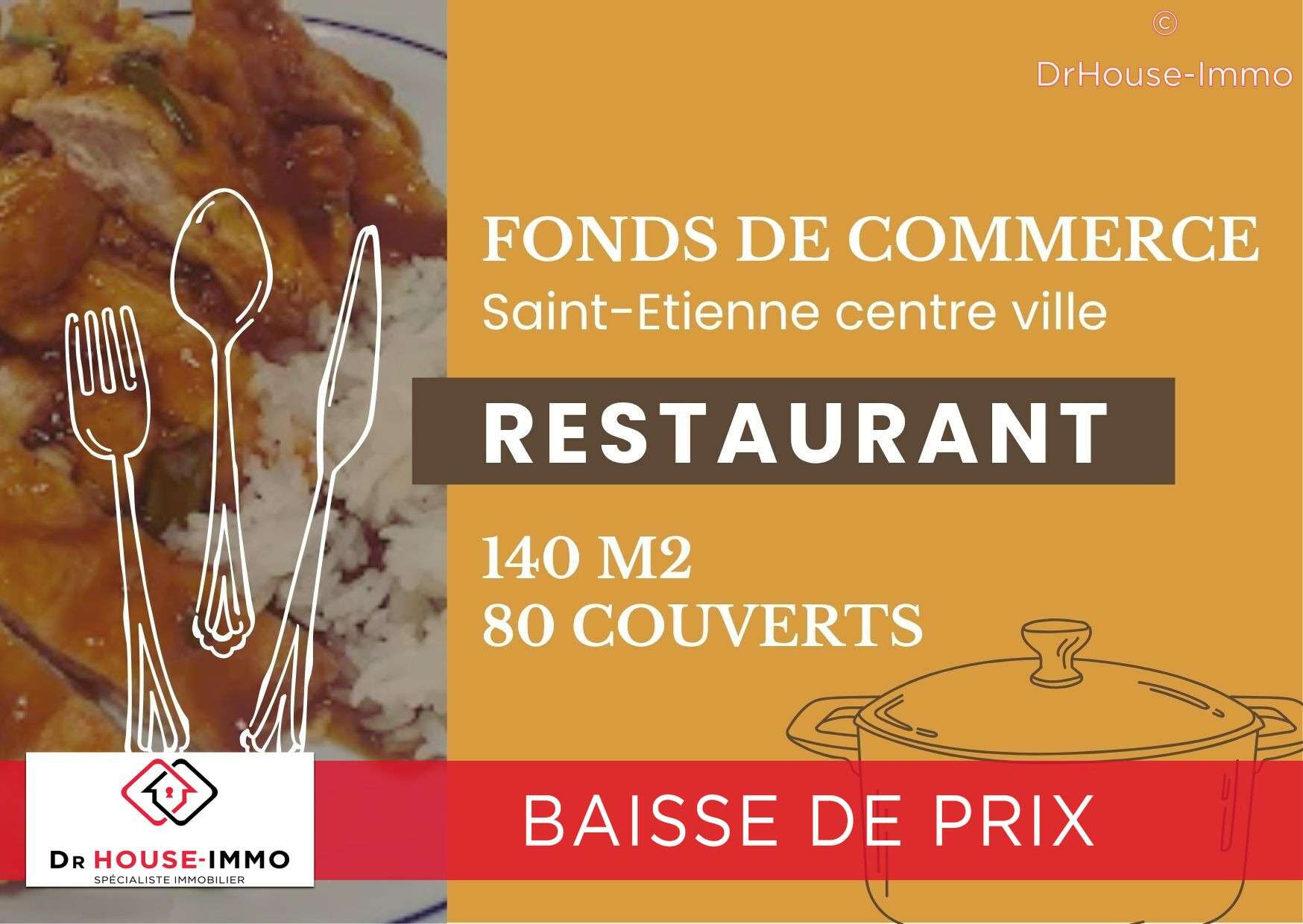 Vente FDC restaurant à Saint-Etienne centre