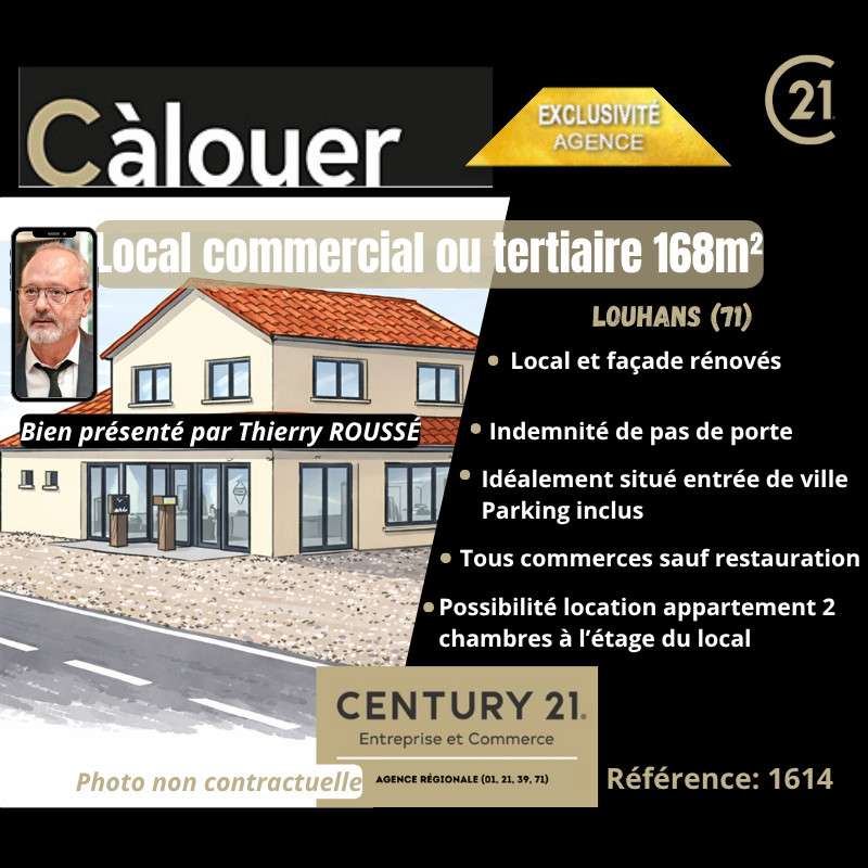 Location local commercial 168m² à Louhans