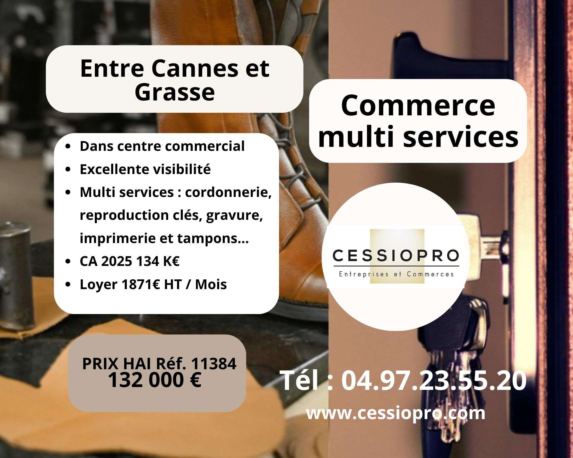 Vente fonds multiservices de 29m² à Grasse centre