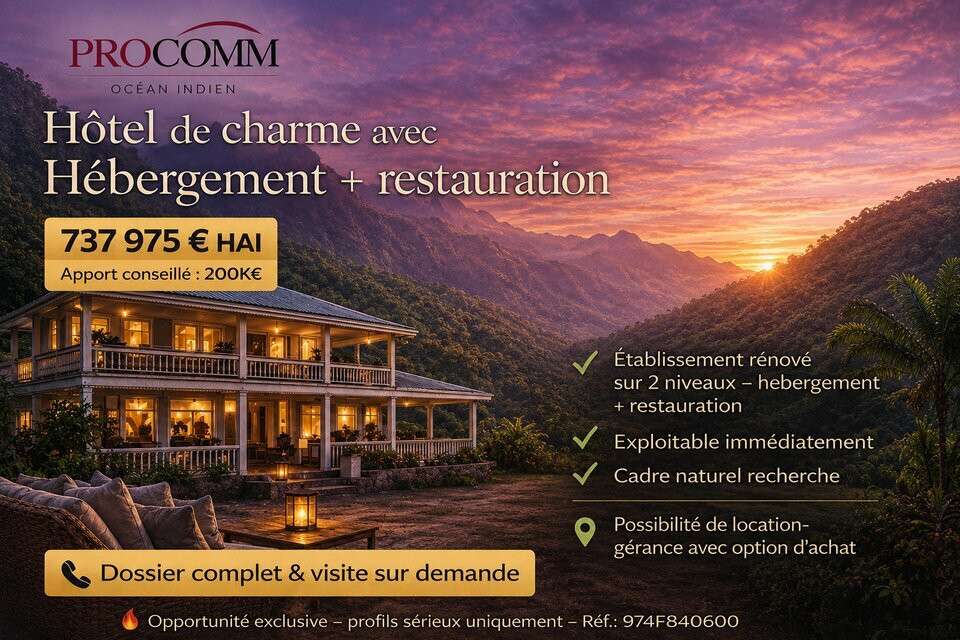 Hôtel restaurant de 500m² à vendre à Saint Benoit