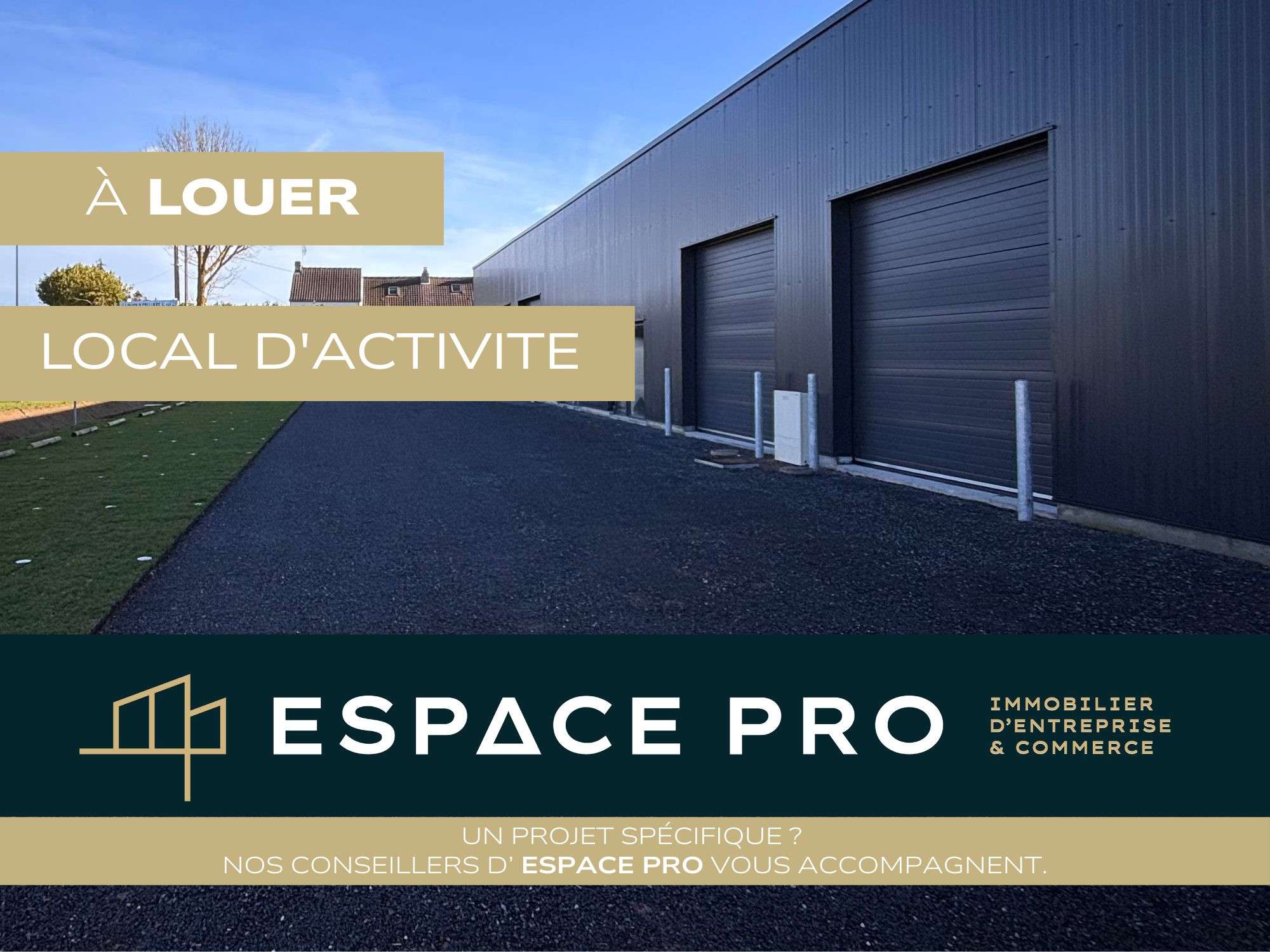 Loue cellule de 142m² en village d'activités Rots