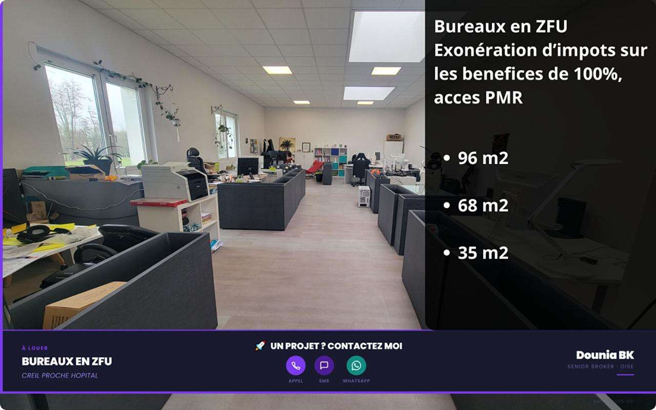 Bureaux à louer en QPV (ex-ZFU)  à Creil