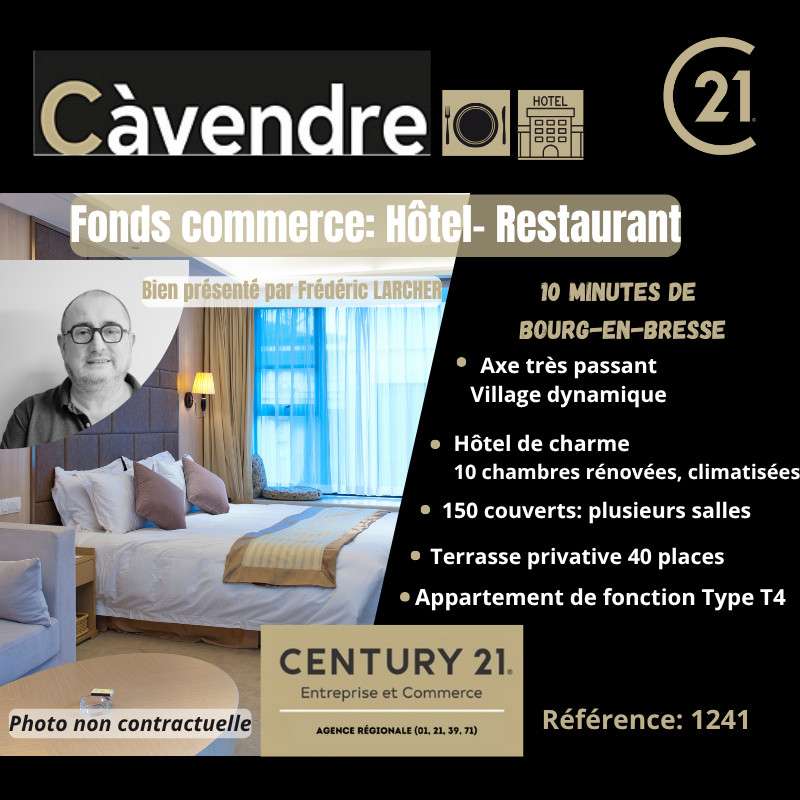 Vente hôtel-restaurant proche Bourg-en-Bresse