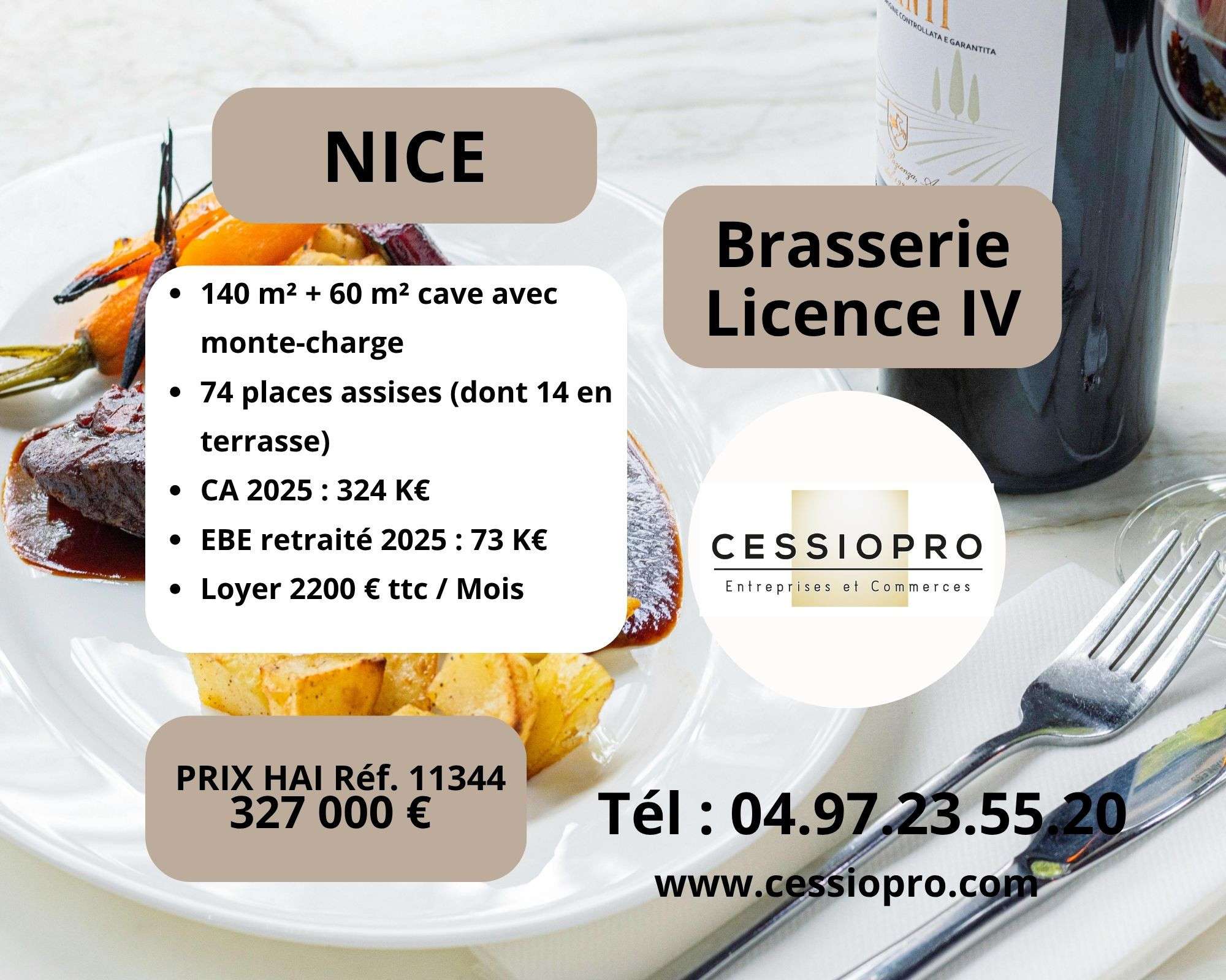 Reprise brasserie licence IV clés en main à Nice