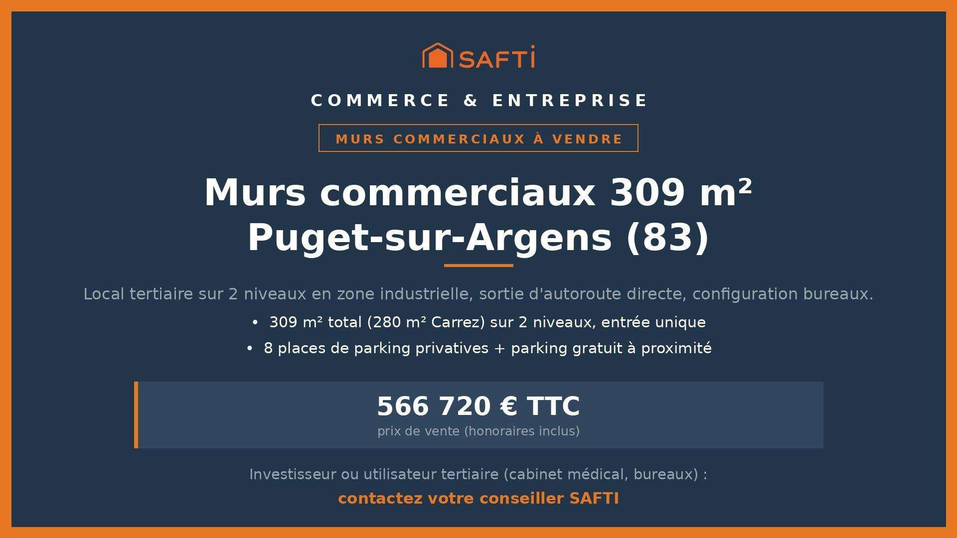 Vente murs commerciaux 309m² à Puget-sur-Argens