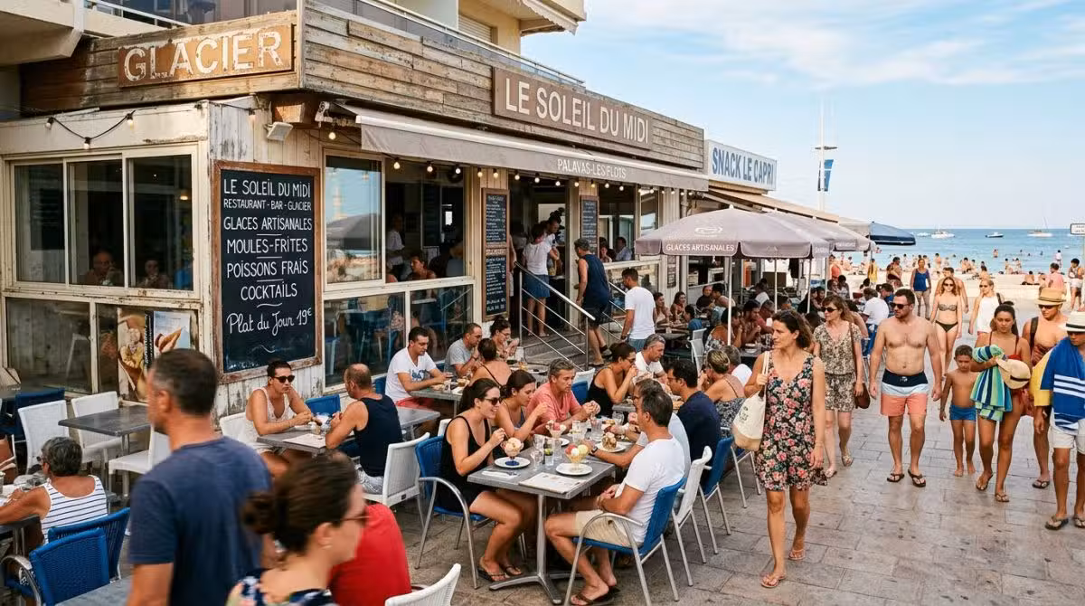 AV murs restaurant libres front de mer en Hérault