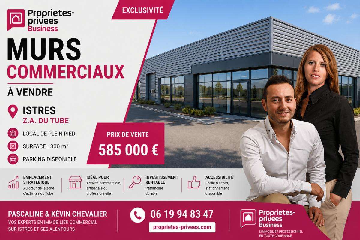 Murs commerciaux 280m² ZA du Tube à Istres