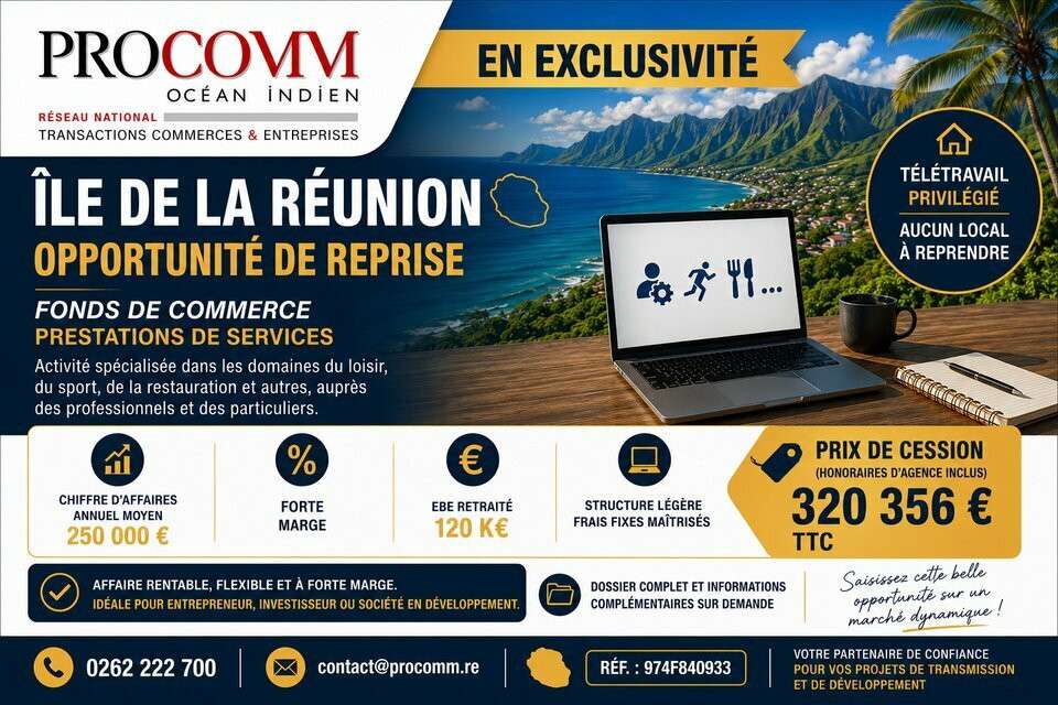Cession FDC services pro à Saint-Leu 974