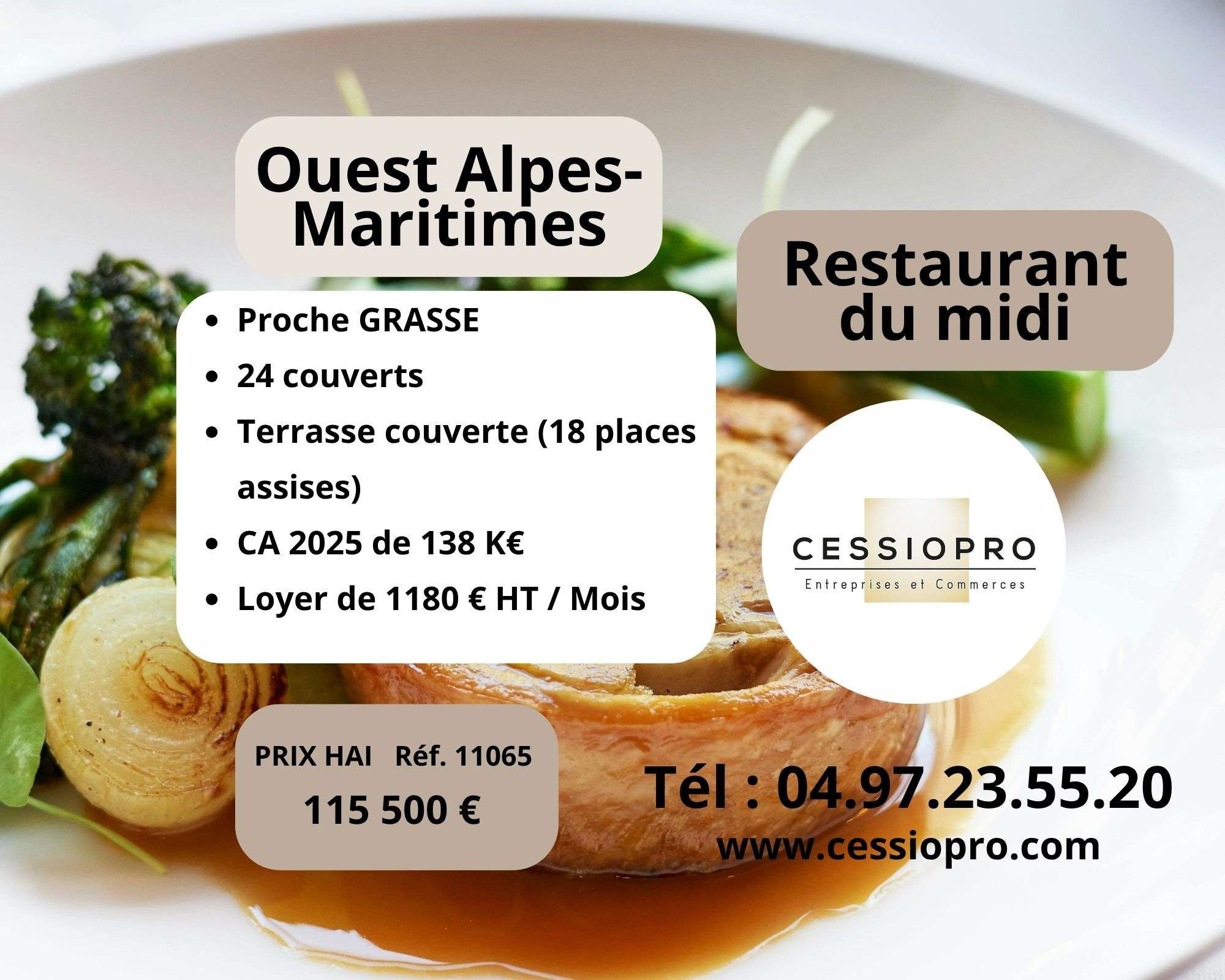 Vente restaurant du midi empl stratégique Grasse