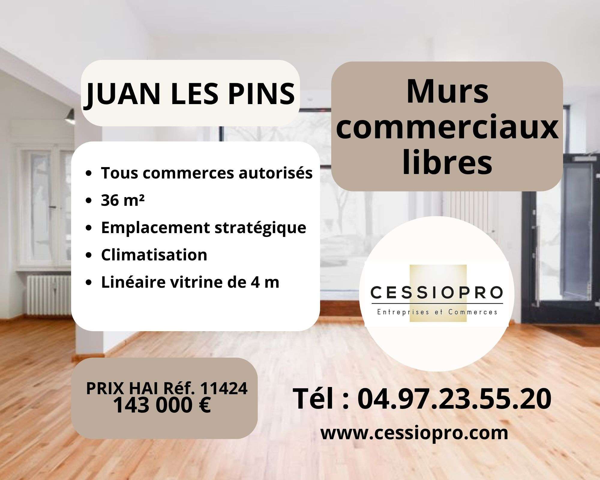 Vente murs commerciaux 36m² à Juan les Pins centre