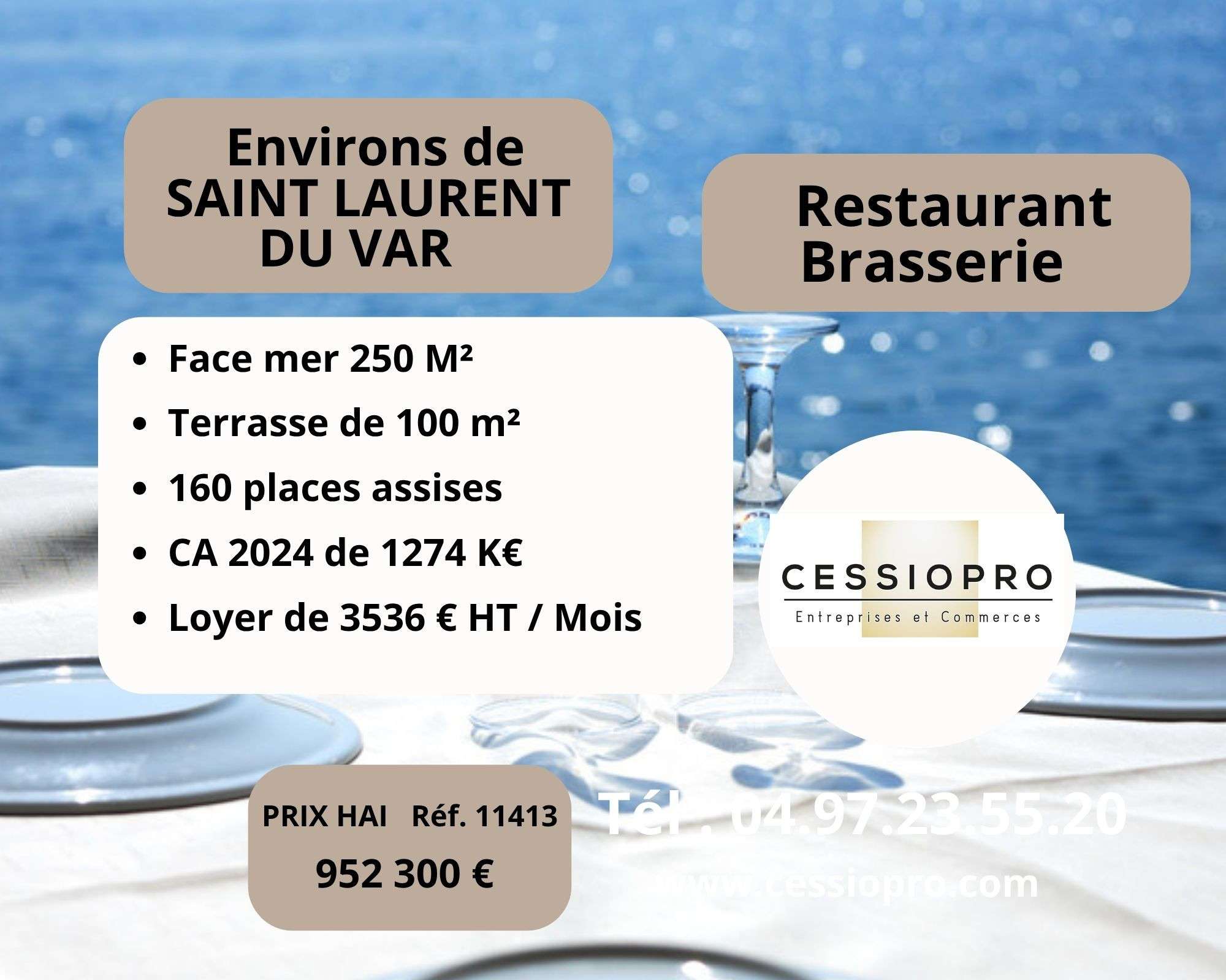 AV restaurant brasserie face mer St Laurent du Var