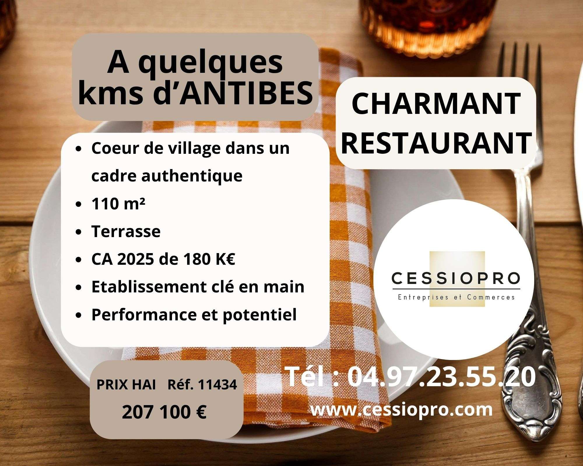 Charmant restaurant terrasse ensoleillée Antibes