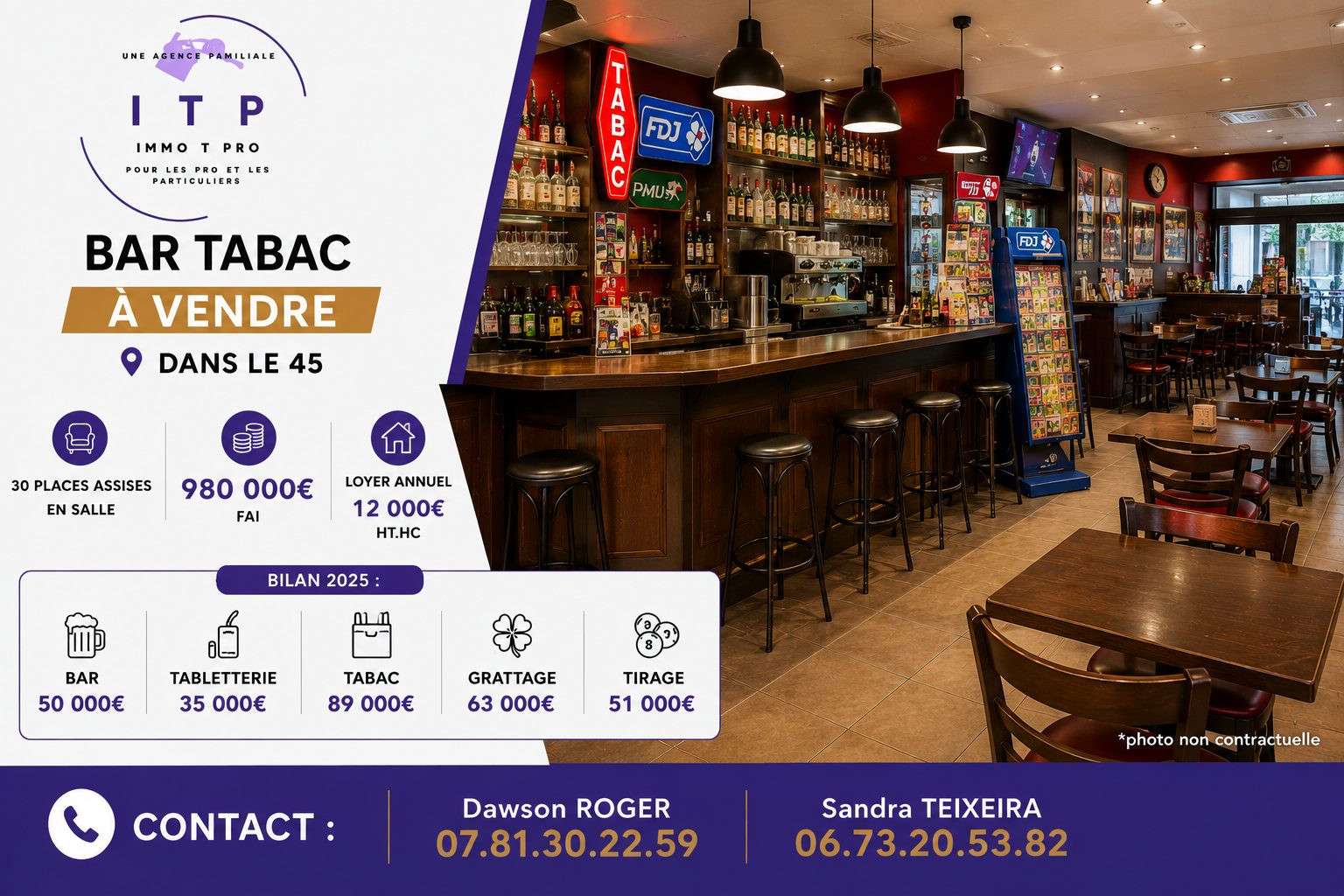 Vente magnifique bar tabac FDJ à Orléans (45)