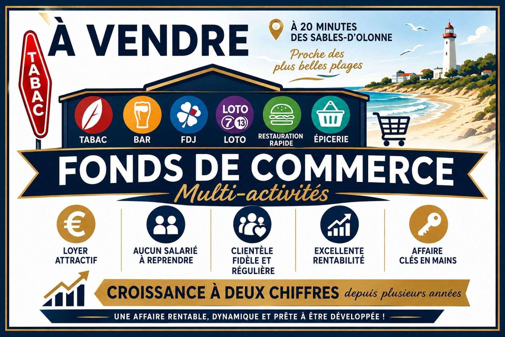 AV bar multi-activités prox des Sables-d'Olonne