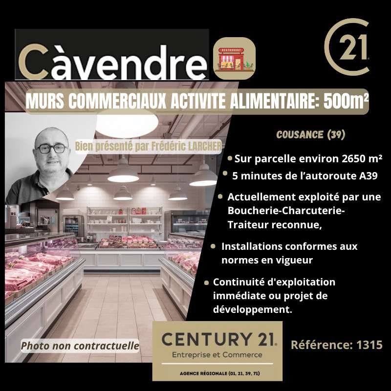 Vente murs commerciaux alimentaire à Cousance