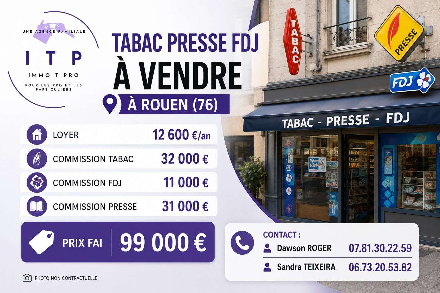 AV FDC tabac FDJ presse à Rouen Rive Droite