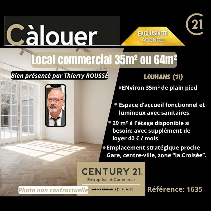 A louer local commercial 35m² ou 64m² à Louhans 