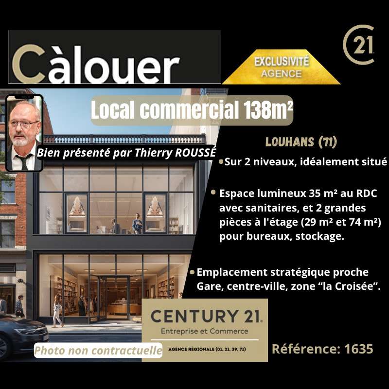 A louer local 138m² visibilité exception Louhans 