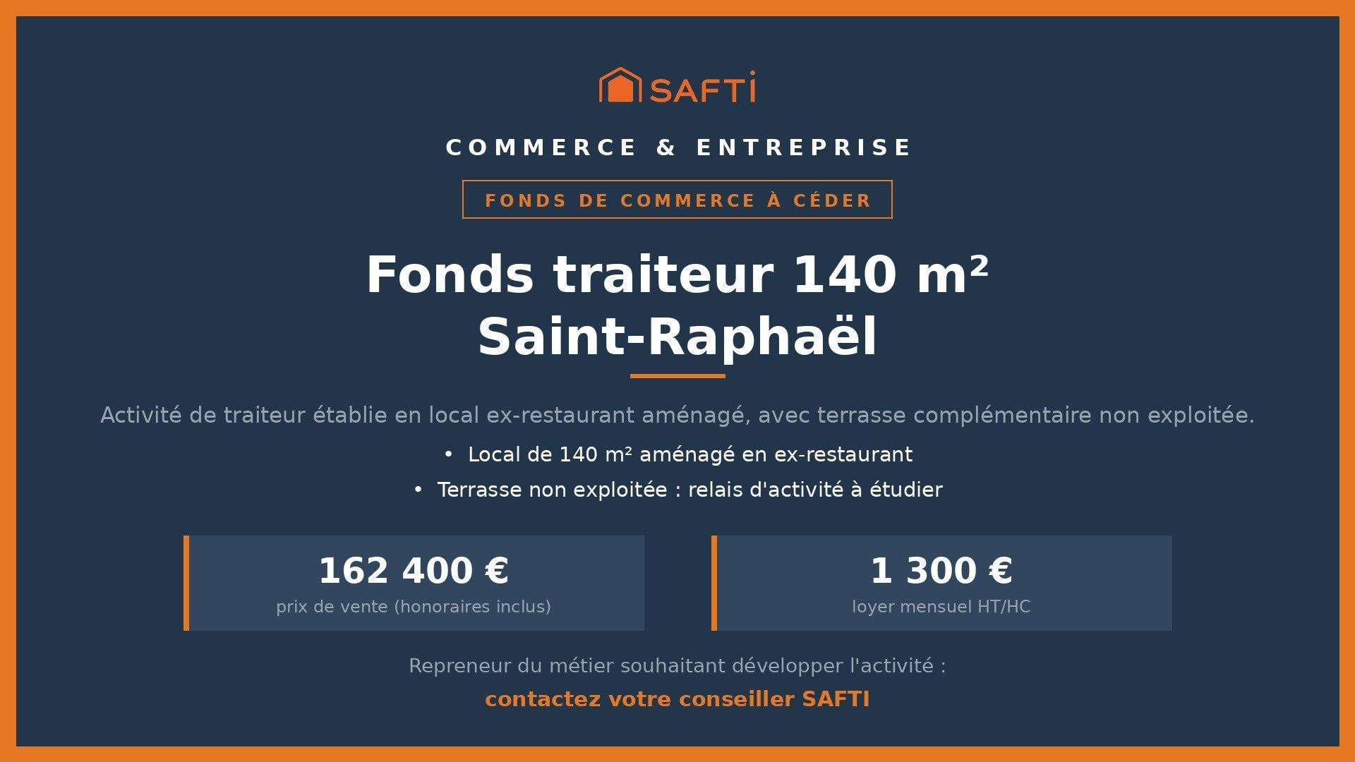 AV fonds traiteur 140m² + terrasse à Saint-Raphaël