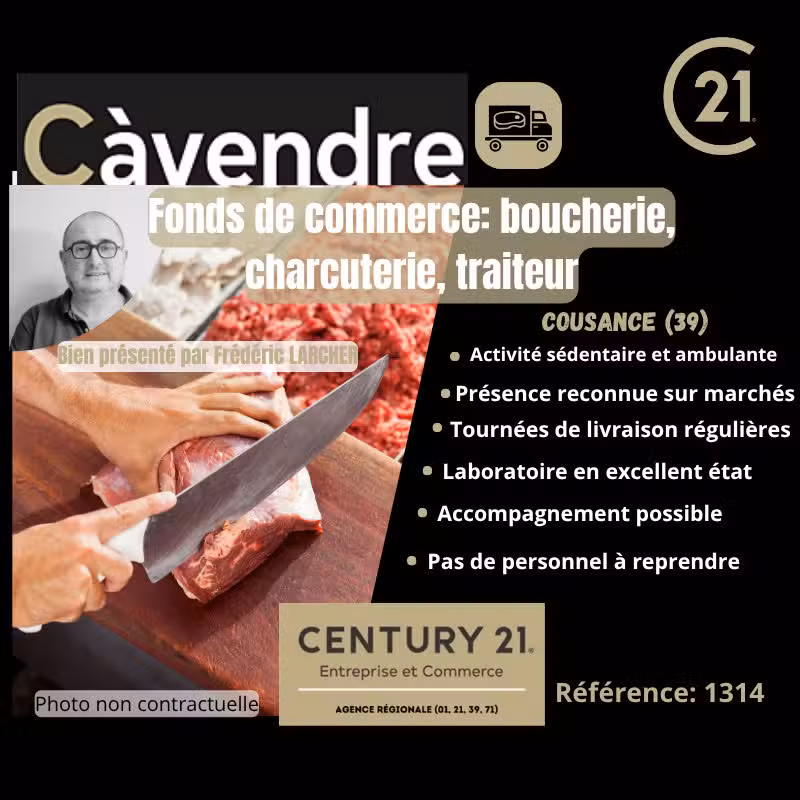 Vente boucherie/charcuterie/traiteur à Cousance