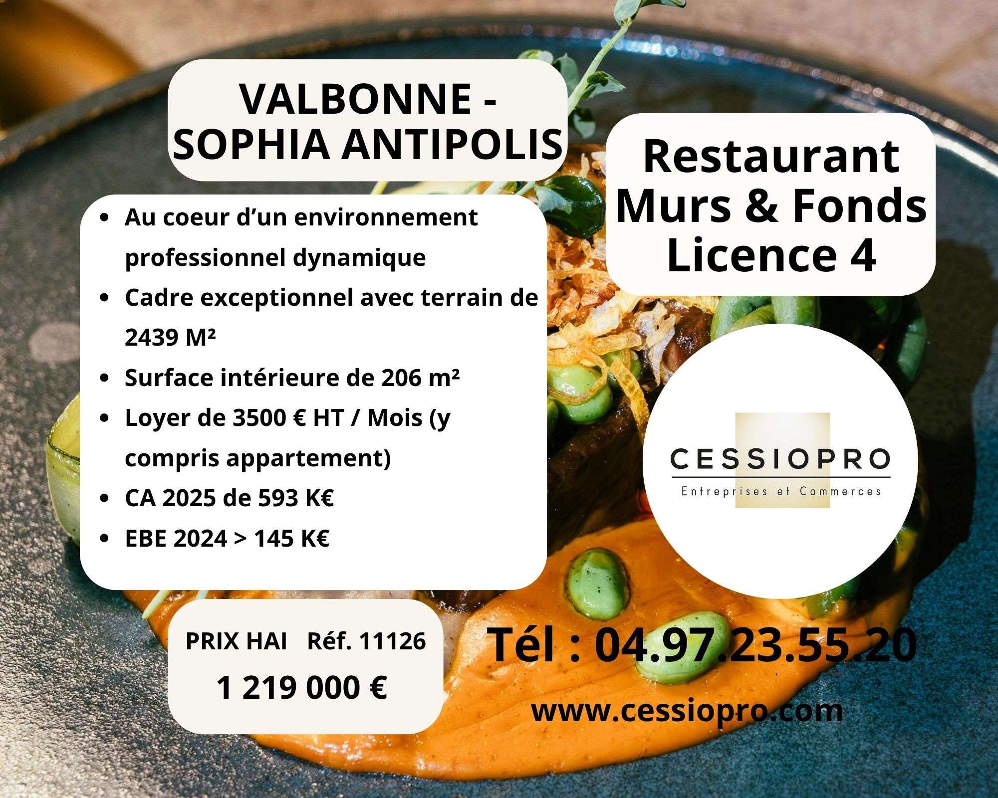 AV restaurant Murs FDC Valbonne Sophia Antipolis 