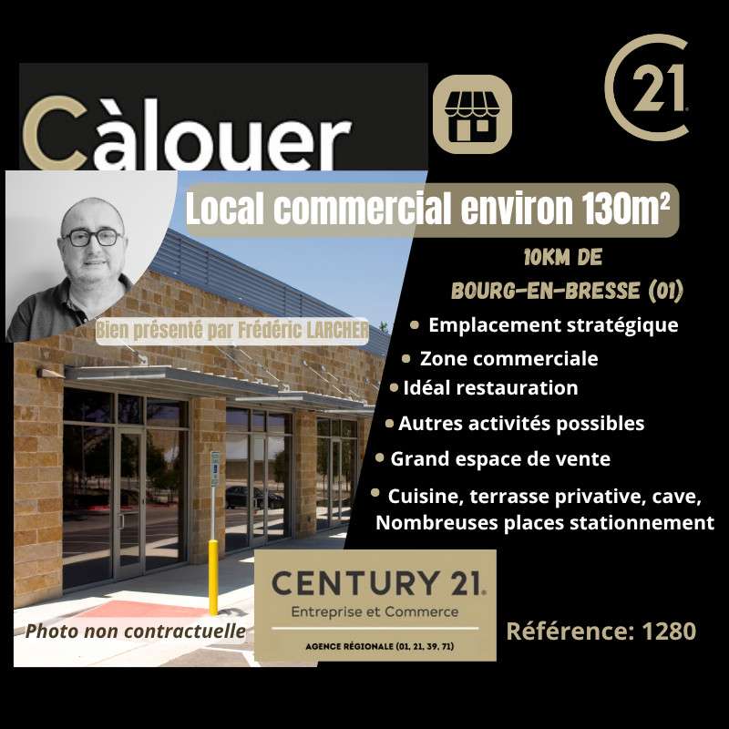 A louer local 130m² avec terrasse à 10km de Bourg 