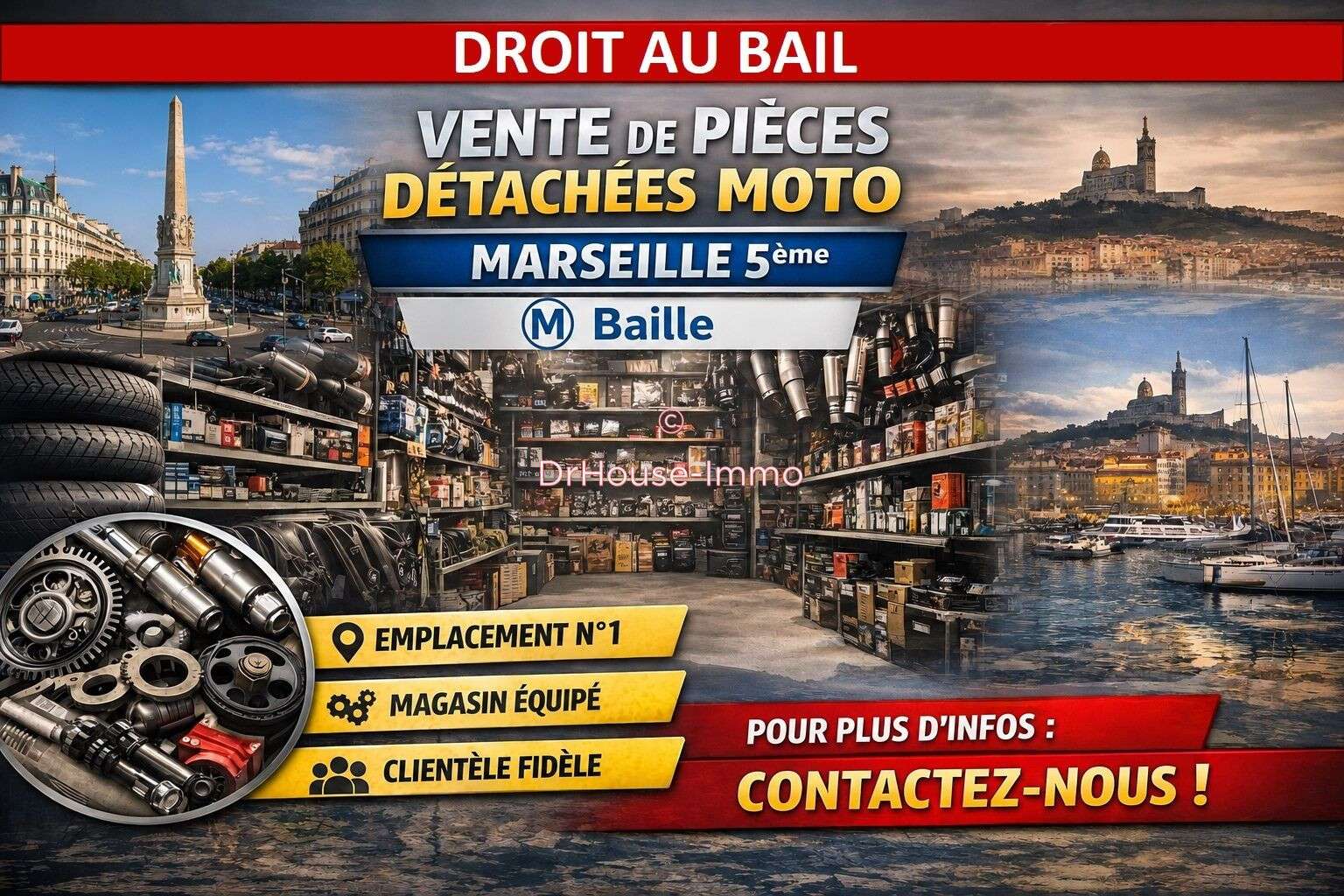 Cède FDC pièces détachées motos 13005 métro Baille
