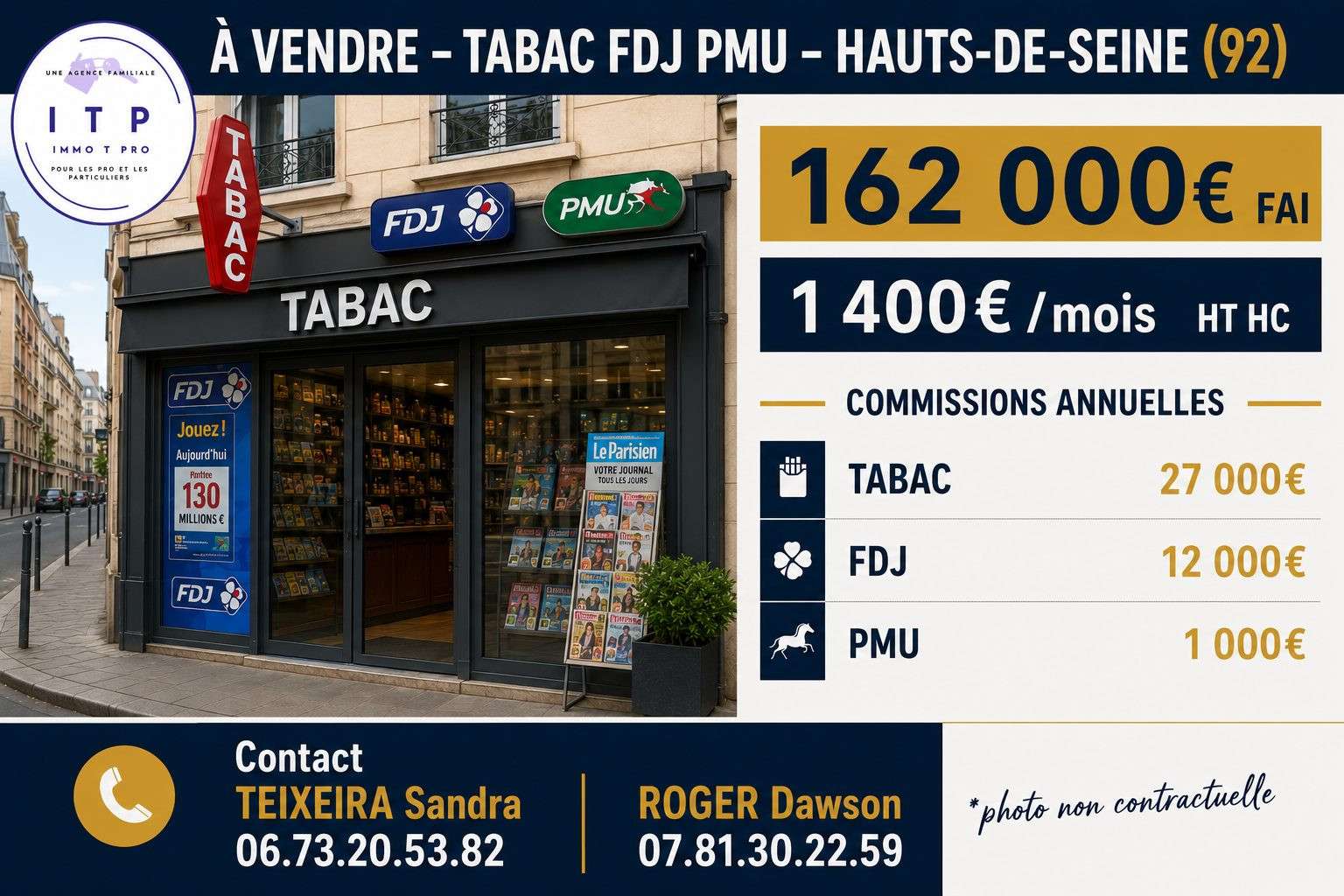 AV FDC tabac FDJ PMU aux portes de Paris (92)