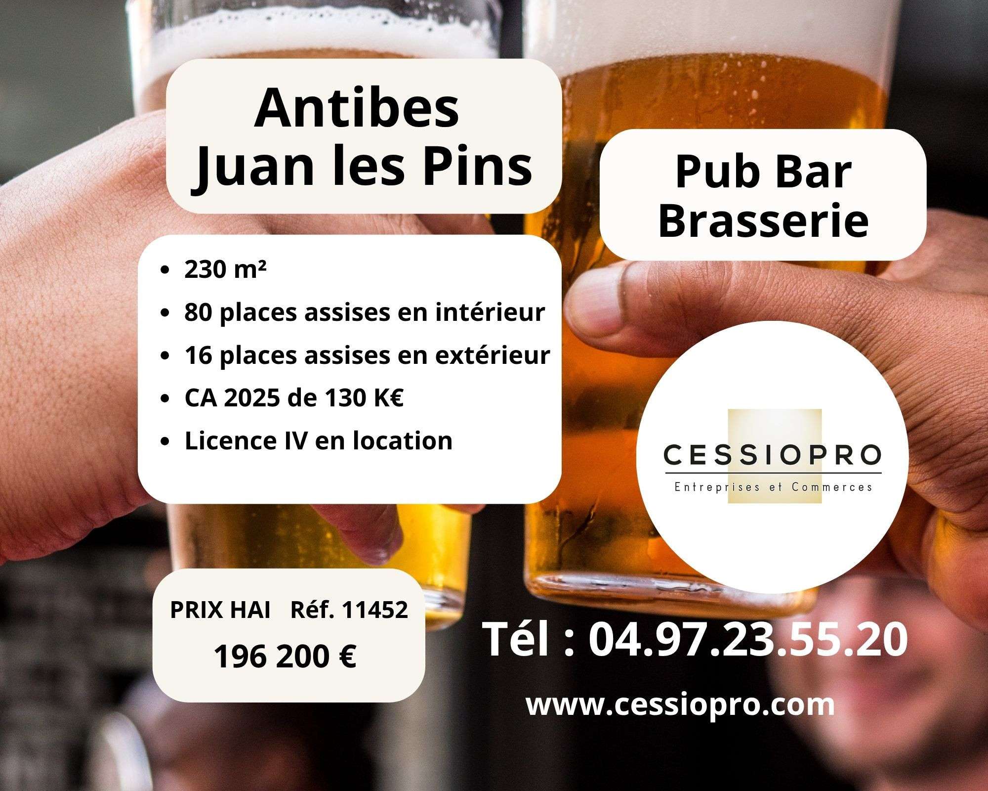 AV pub-bar-brasserie 230m² Antibes-Juan les Pins