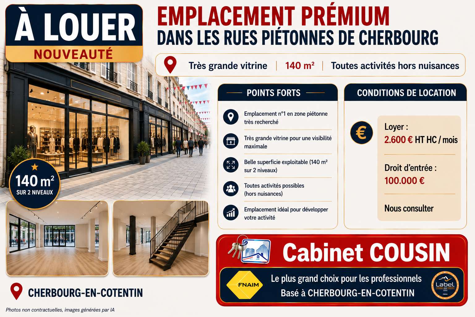 A louer pas de porte à Cherbourg-en-Cotentin