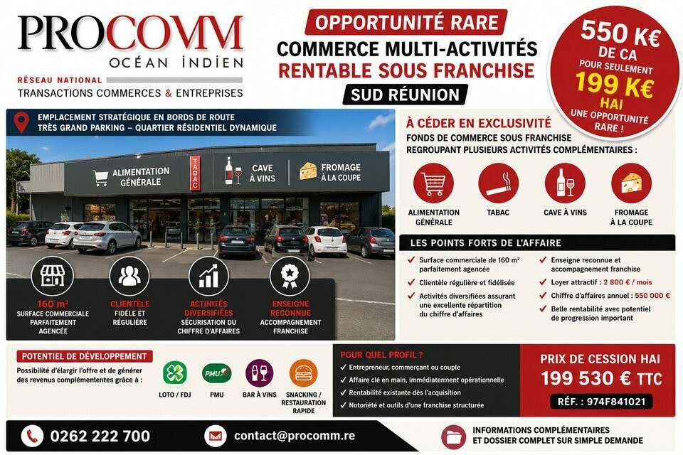 Epicerie multi activités à vendre à Saint-Pierre