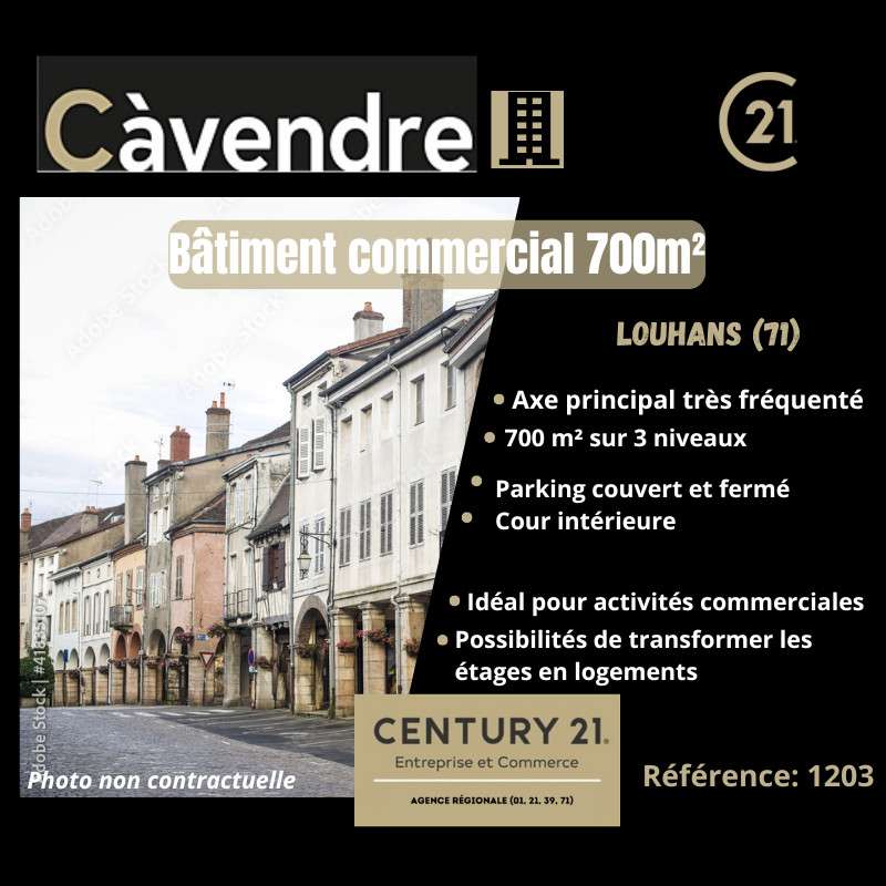 Vente bâtiment commercial de 700m² à Louhans 
