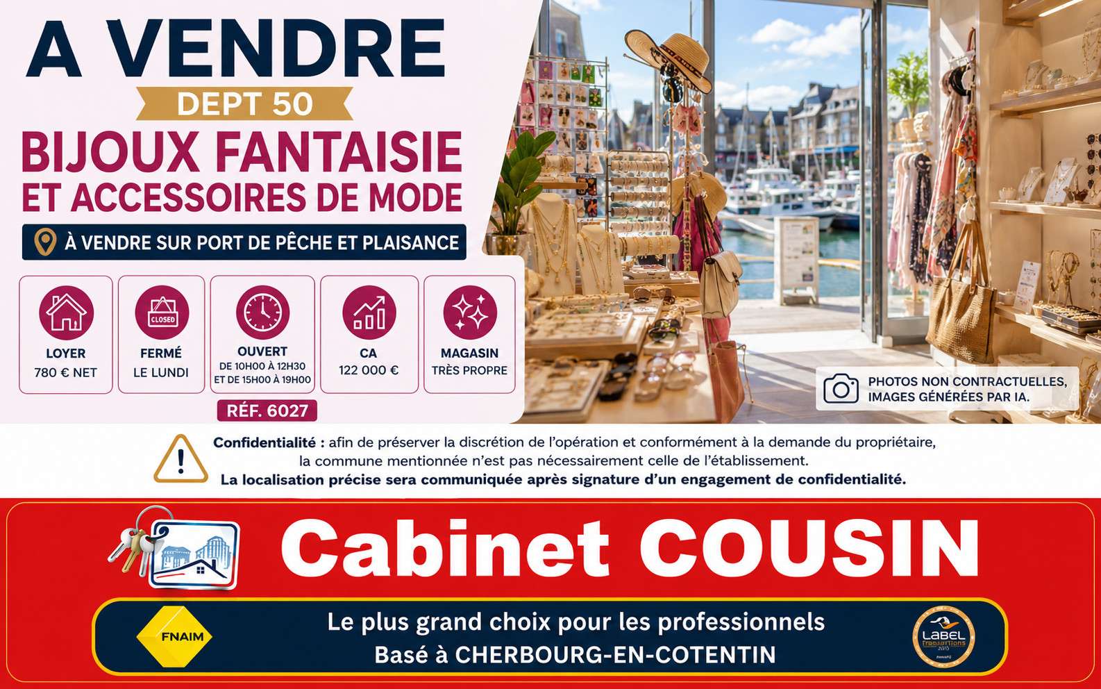 Vente bimbeloterie bijouterie fantaisie en Manche