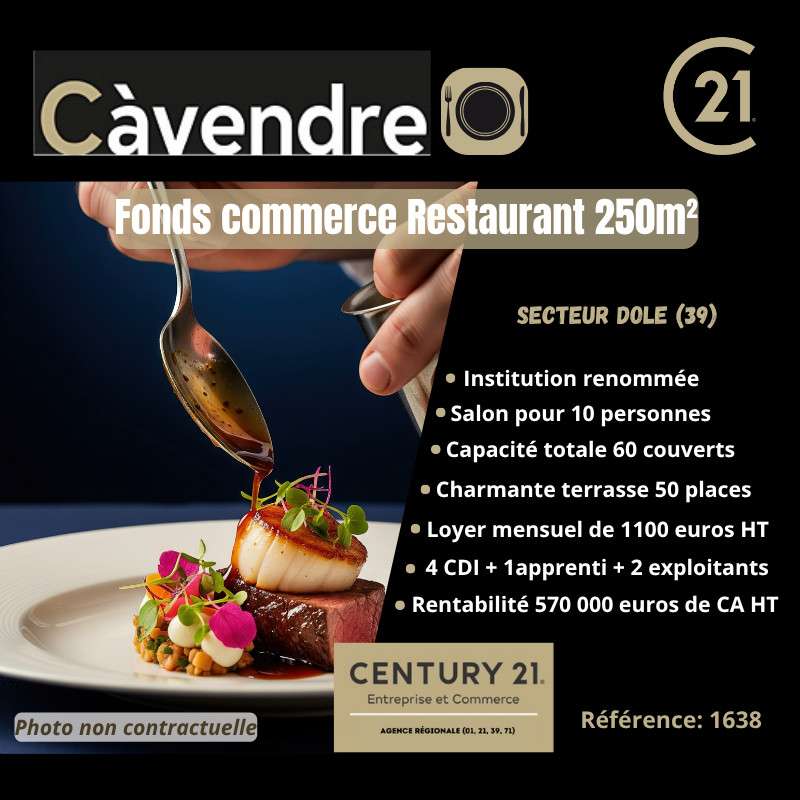 Vente restaurant de renommée secteur Dole