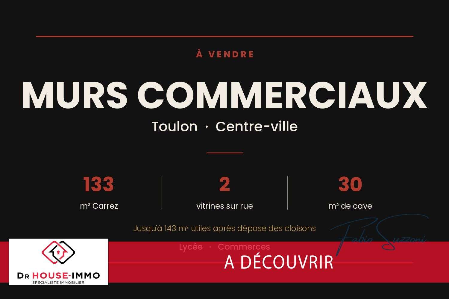 Vente murs commerciaux de 133m² à Toulon centre