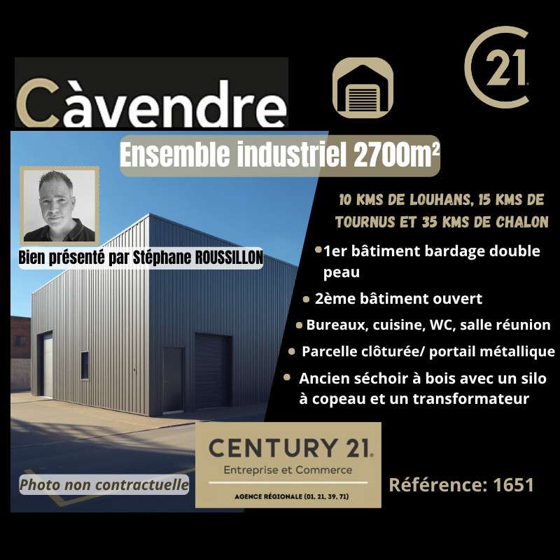 Vente ensemble industriel de 2700m² à Tournus
