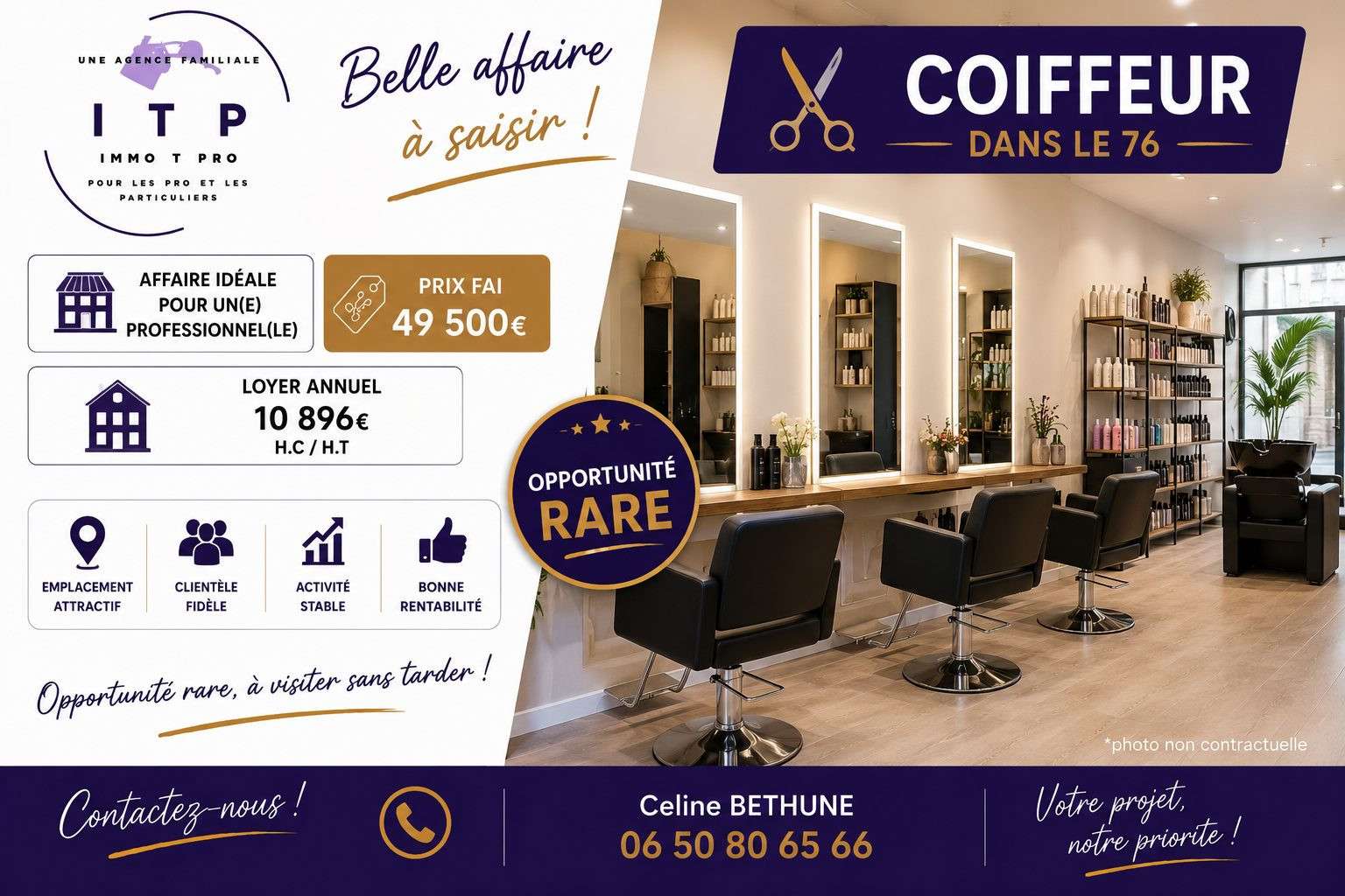 Salon de coiffure de 56m² à vendre à Darnétal