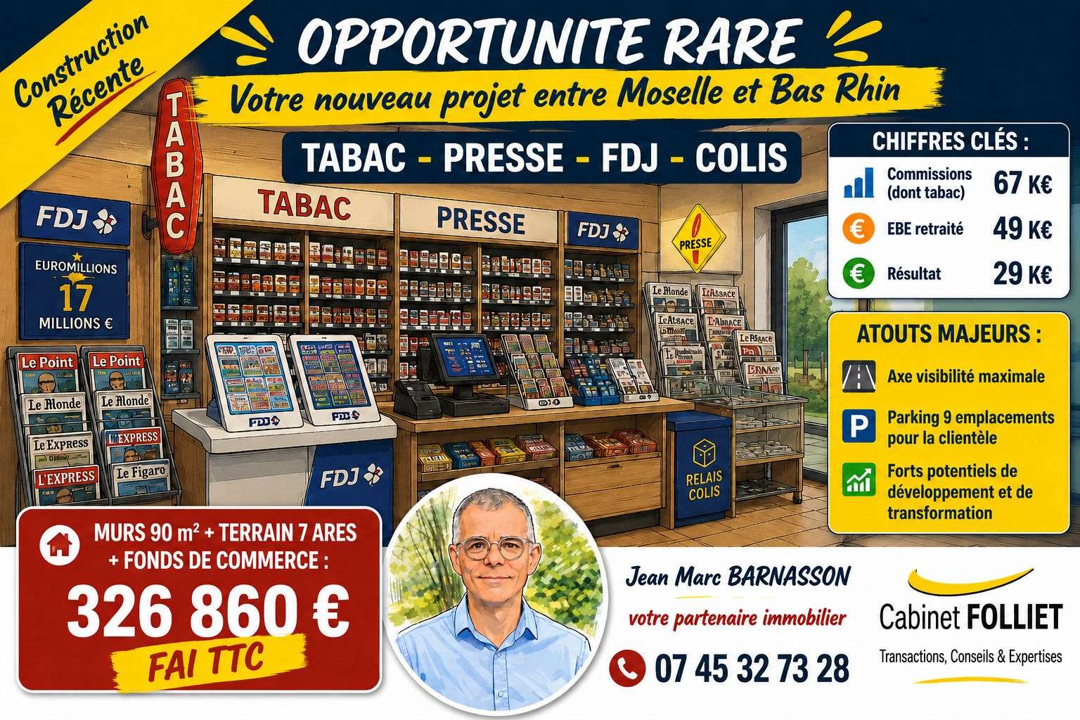 Vente FDC Tabac Presse Loto Colis à Sarreguemines