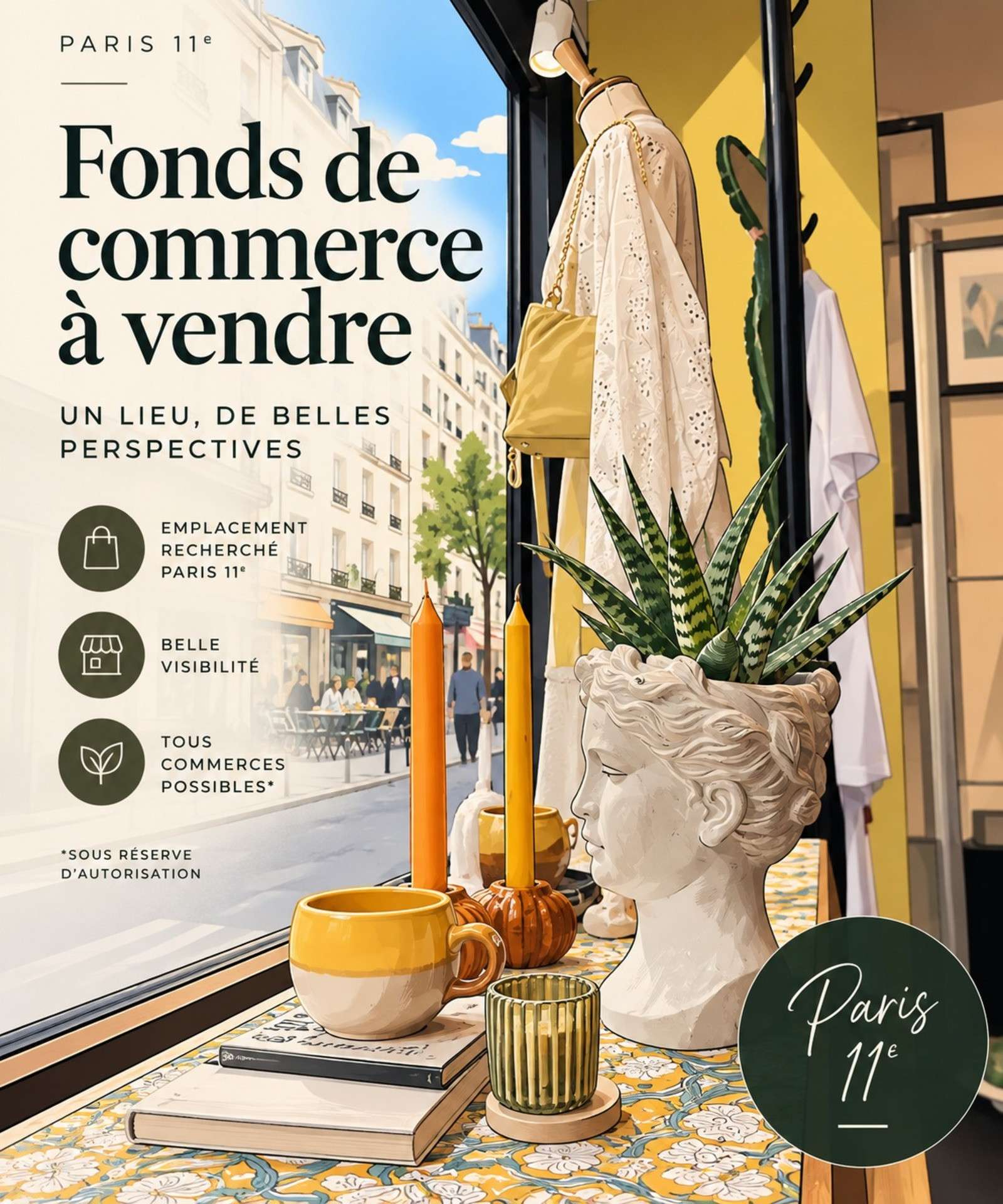 Fonds de commerce à vendre Paris 75011 Oberkampf 