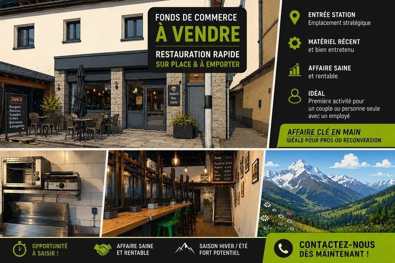 Vente FDC restauration rapide en station de Savoie