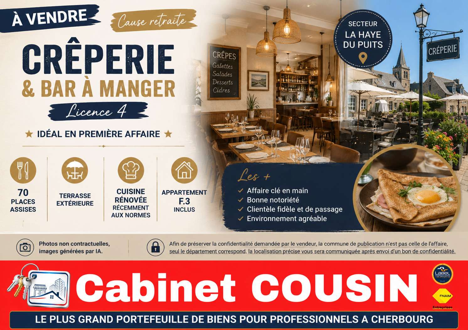 Vente restaurant crêperie secteur La Haye du Puits