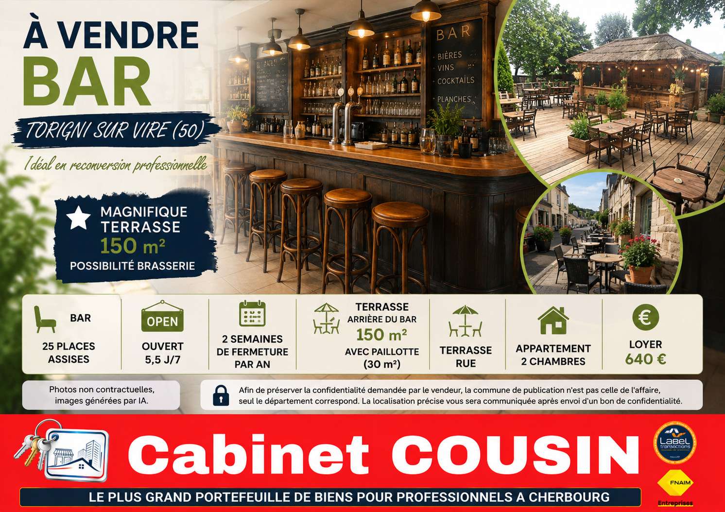 Vente bar pub belle terrasse à Torigni-Sur-Vire
