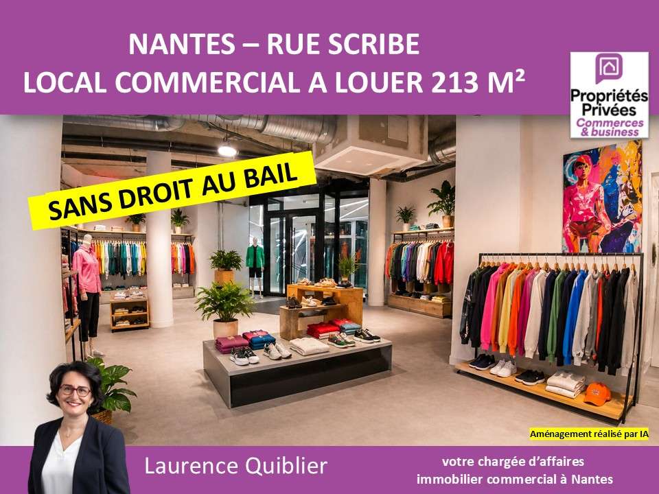 A louer local commercial 213.50m² à Nantes centre