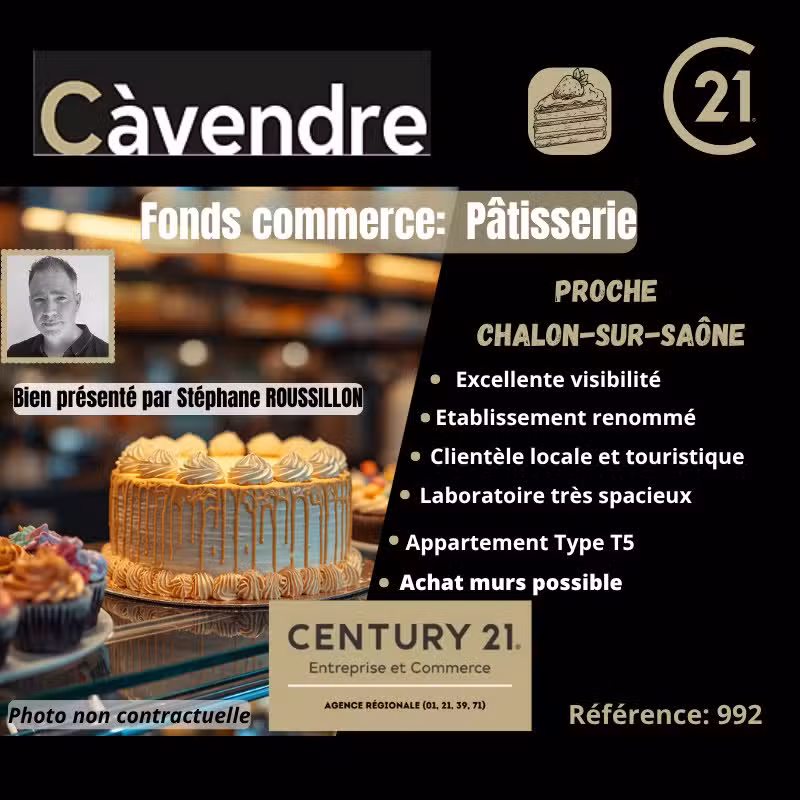 Vente FDC pâtisserie proche Chalon sur Saône