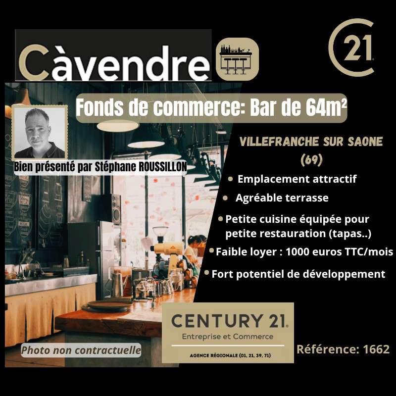 FDC bar avec terrasse à Villefranche Sur Saône