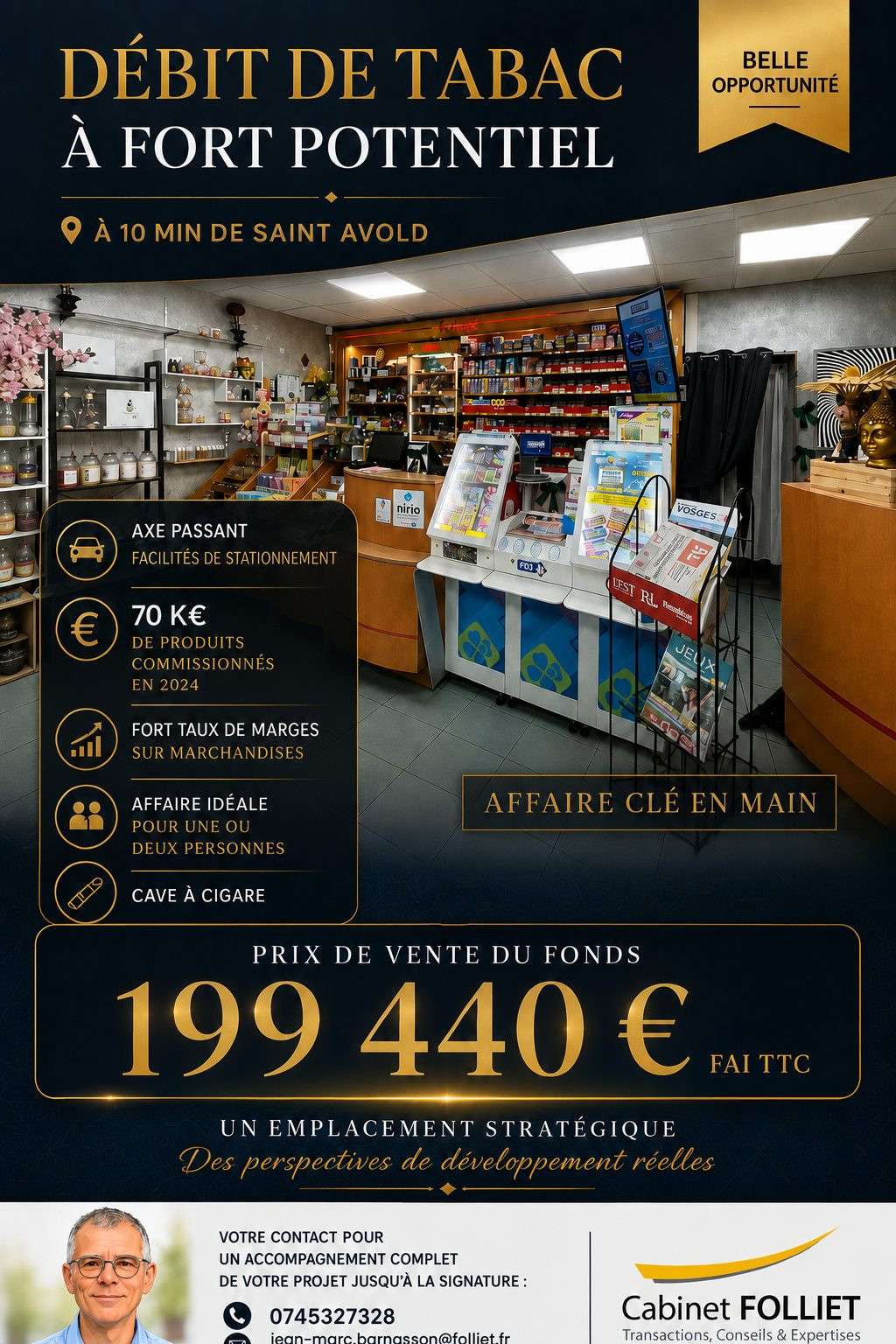 Débit de tabac à potentiel à vendre sur St‑Avold