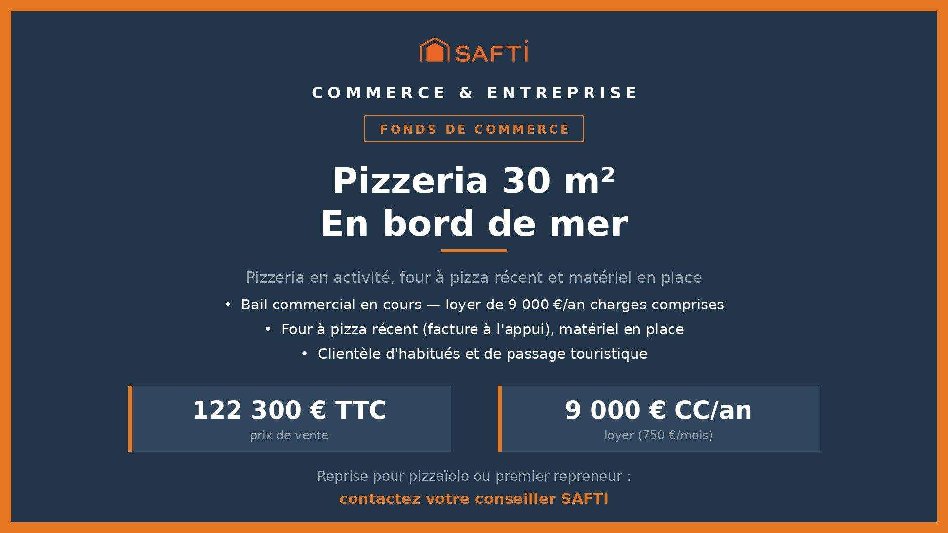 AV Pizzeria 30m² en bord de mer Roquebrune/Argens