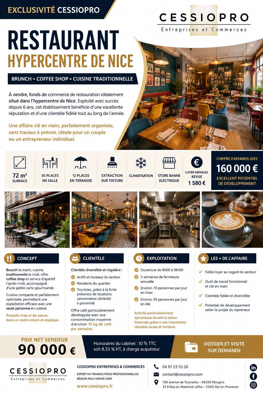 AV restaurant brunch & midi hyper centre de Nice